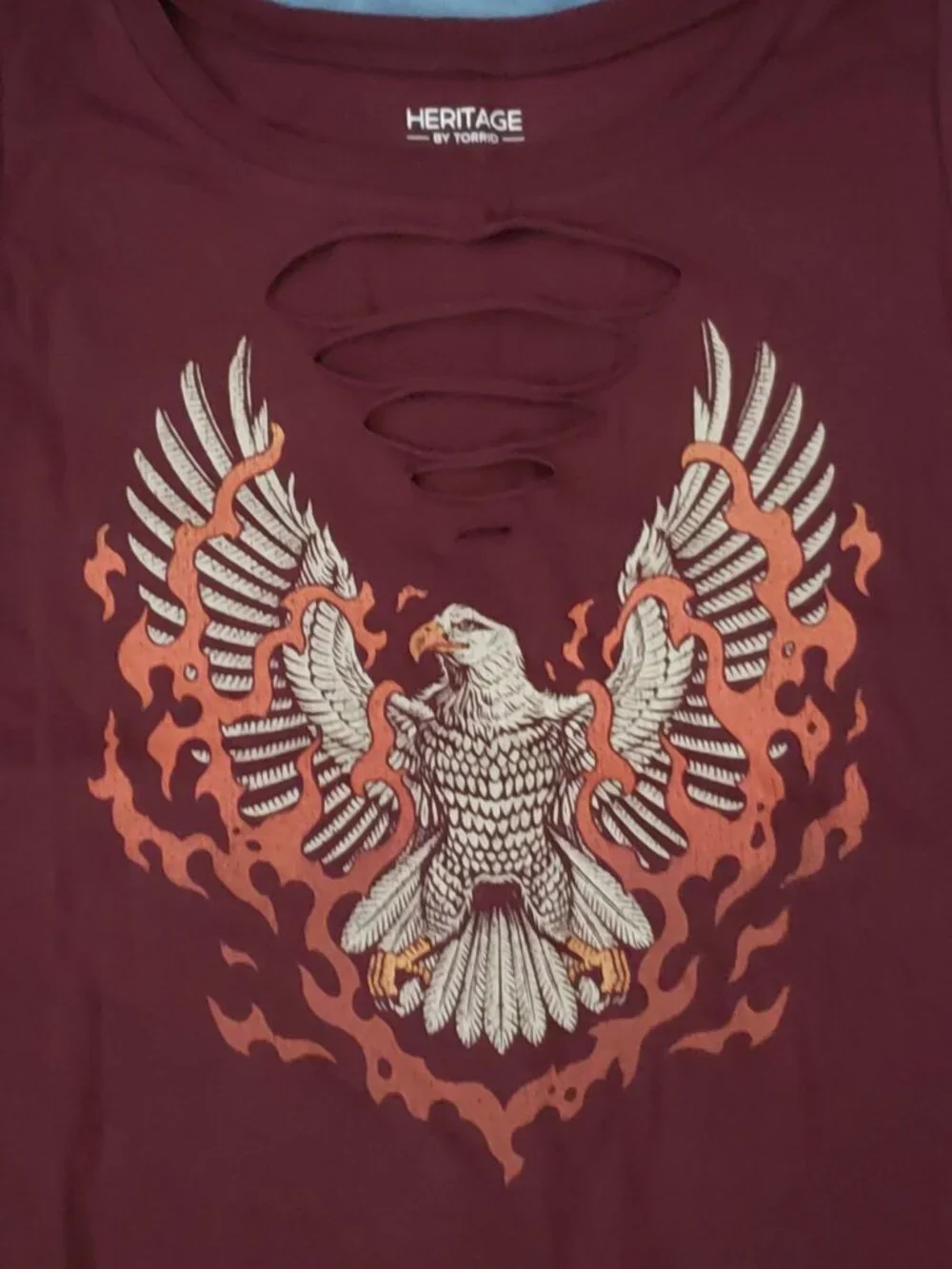 Torrid  Burgundy Wine Eagle Flames Super Cool Tank 3X   #368 - Picture 3 of 10